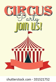 Circus party retro poster