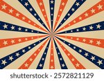 Circus pattern with rays and stars. Cirsus banner for show, fair. Vector illustration