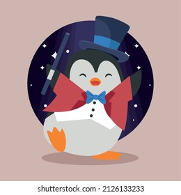 circus penguin magician comic character