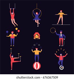 circus people character vector illustration flat design