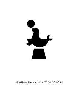 Circus Performance Fur Seal flat vector icon. Simple solid symbol isolated on white background. Circus Performance Fur Seal sign design template for web and mobile UI element
