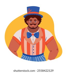 Circus performer illustration in a flat style 

