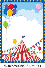 Circus poster background with circus dome tent illustration