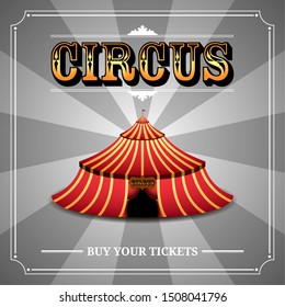 Circus poster image with a big top - Vector