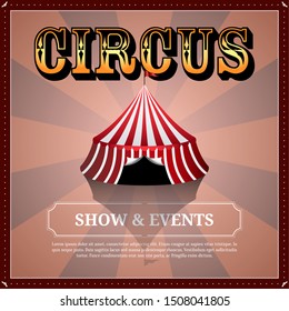 Circus poster image with a big top - Vector