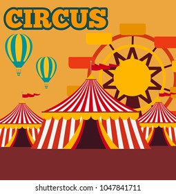 Circus poster. Invitation to the circus. Vector illustration.
