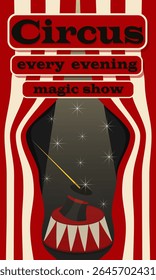 The circus poster invites you to a grand magical show every evening