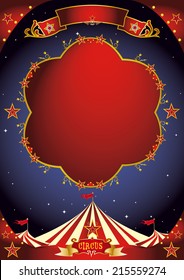 circus poster night. A poster design with a large empty frame for your entertainment