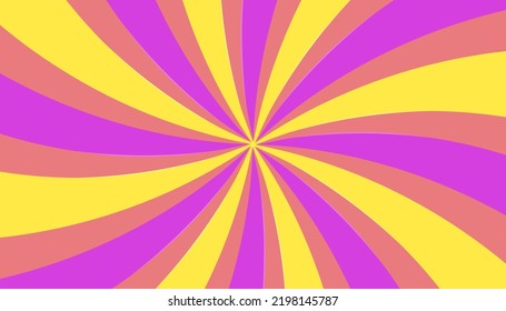 Circus poster, pinwheel background, rays. Carnival poster, sale backdrop. Vector retro illustration