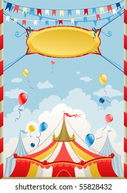 Circus poster with space for text