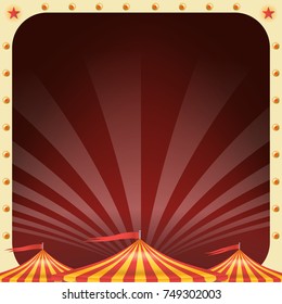 Circus Poster Template Vector. Circus Tent Background. Classic Big Top. Amusement Park Party. Arts Festival. Illustration