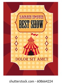 Circus poster with tent