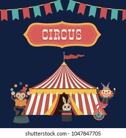 Circus poster. Vector illustration