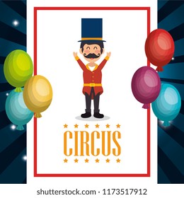 circus presenter with balloons air