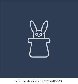 Circus Rabbit icon. Circus Rabbit linear design concept from Circus collection. Simple element vector illustration on dark blue background.