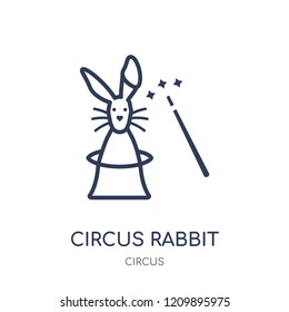 Circus Rabbit icon. Circus Rabbit linear symbol design from Circus collection. Simple outline element vector illustration on white background.