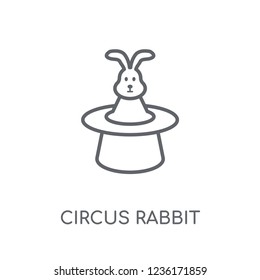 Circus Rabbit linear icon. Modern outline Circus Rabbit logo concept on white background from Circus collection. Suitable for use on web apps, mobile apps and print media.
