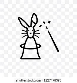 Circus Rabbit vector linear icon isolated on transparent background, Circus Rabbit transparency concept can be used for web and mobile