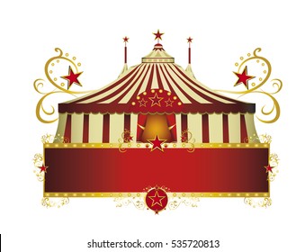 circus red border frame.
A circus sign isolated on white background for your show