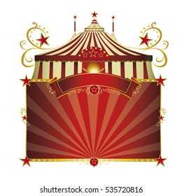 Circus red frame.
A circus sign isolated on white background for your show