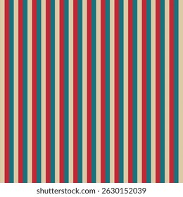 Circus Retro Geometric Seamless Pattern.Vertical Stripes Vintage Style.