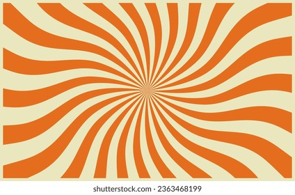 Circus retro sunlight rays background layout, vintage burst vector pattern with white and orange radial lines. Old fun fair, carnival, circus or chapiteau backdrop with wavy rays of star or sun burst