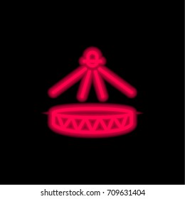 Circus Ring red glowing neon ui ux icon. Glowing sign logo vector