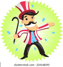 Circus Ringmaster Amusement Park Cartoon Vector Stock Vector (Royalty ...