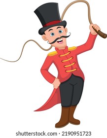 circus ringmaster cartoon on white background