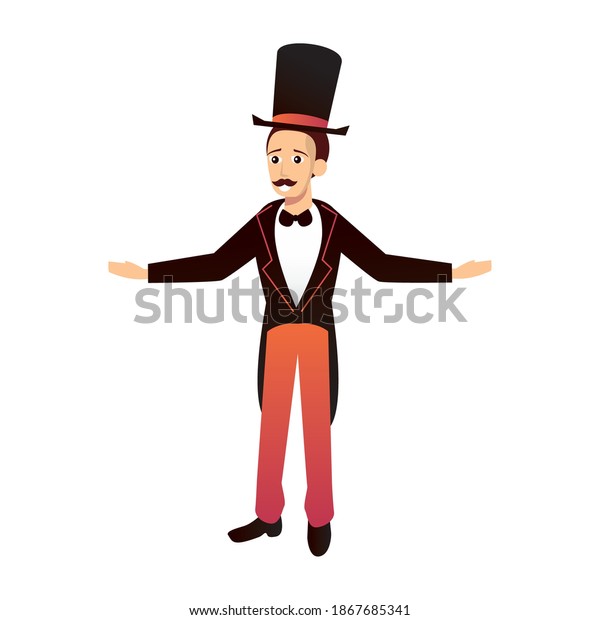 Circus Ringmaster Suit Character Vector Illustration Stock Vector 