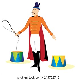 Circus Ringmaster vector illustration isolated on white