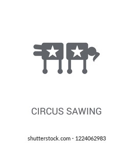 Circus Sawing icon. Trendy Circus Sawing logo concept on white background from Circus collection. Suitable for use on web apps, mobile apps and print media.
