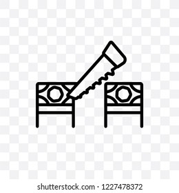 Circus Sawing vector linear icon isolated on transparent background, Circus Sawing transparency concept can be used for web and mobile