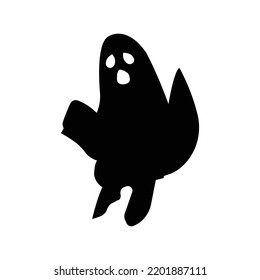 Circus Scary Ghost Face Icon | Black Vector Illustration |