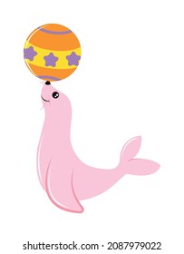 circus seal with ball icon