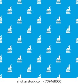 Circus seal with a ball pattern repeat seamless in blue color for any design. Vector geometric illustration