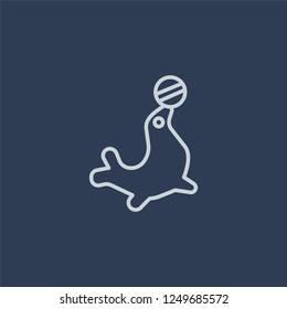 Circus Seal icon. Circus Seal linear design concept from Circus collection. Simple element vector illustration on dark blue background.
