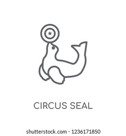 Circus Seal linear icon. Modern outline Circus Seal logo concept on white background from Circus collection. Suitable for use on web apps, mobile apps and print media.