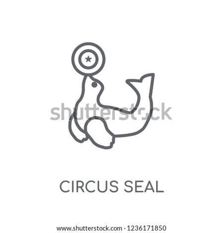 Circus Seal linear icon. Modern outline Circus Seal logo concept on white background from Circus collection. Suitable for use on web apps, mobile apps and print media.