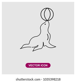 Circus Seal Vector Icon