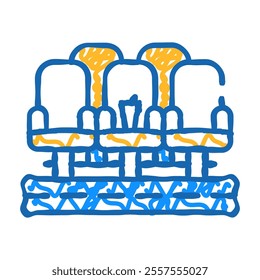 circus seats chairs doodle icon sketch vector. circus seats chairs sign. isolated symbol illustration