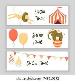 Circus set of characters, cute stipple design