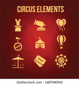 Circus set icons. Big collection circus vector symbol stock