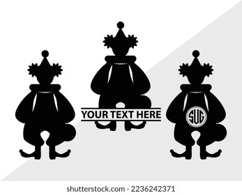 Circus Set Monogram Vector Illustration Silhouette