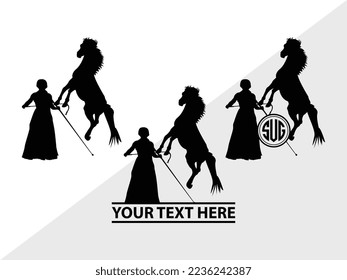 Circus Set Monogram Vector Illustration Silhouette