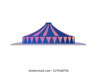 Circus shelter tent. Shelter colorful icon, marquee and pavilion canvas vector illustration