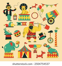 Circus Show Event Illustration Set