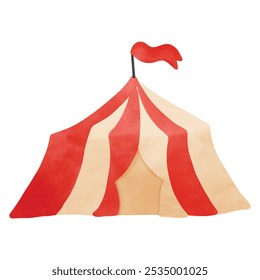 Circus show. Hand drawn water color vector file.