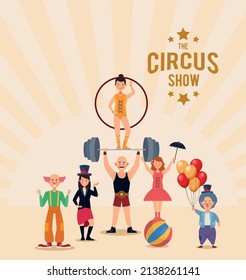 circus show lettering with artists poster