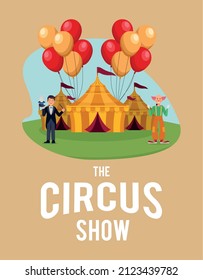 circus show lettering scene poster